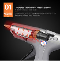 Pistolet à colle chaude électrique AIRAJ de qualité professionnelle pour la construction en plastique, avec temps de préchauffage de 1 à 3 minutes
