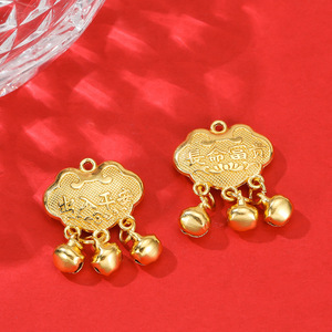 Longevity <b>Lock</b> Pendant Alloy DIY Necklace Charm Traditional Sand Gold Unisex Everyday Wear Geometric Design Yiwu Origin - Product Image 1