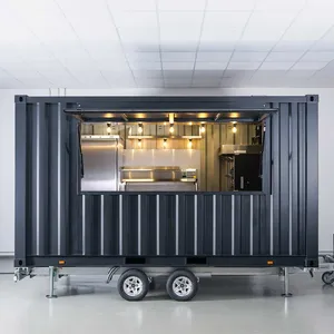 彩色牵引车集装箱制造特许移动推车冰箱不锈钢准备桌亭卡车