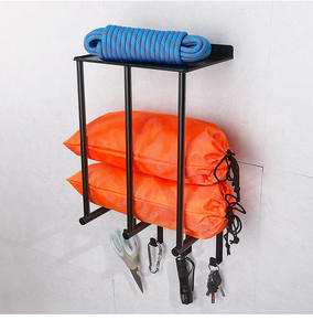 Porte-serviettes de salle de bain mural YOTO avec étagère en fer 3 crochets organisateur de stockage de bain serviettes roulées échelles supports - Product Image 6