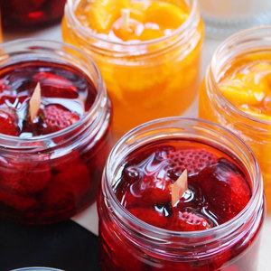 เทียนหอมกลิ่นผลไม้รสส้มแยม<span class=keywords><strong>สต</strong></span>รอเบอร์รี่สีแดงเทียนหอมระเหยทำมือสุดสร้างสรรค์สำหรับตกแต่งโต๊ะขนม - Product Image 2