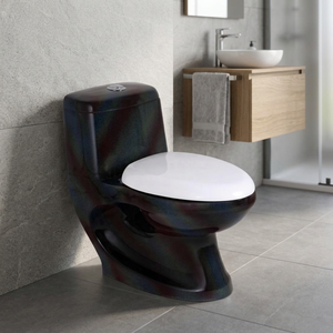WC monobloc moderne en céramique avec réservoir encastré, siphon en S, blanc, à chasse directe, à poser au sol - Product Image 3