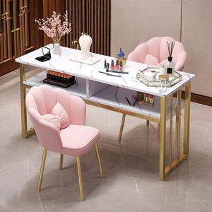 <span class=keywords><strong>Mesa</strong></span> de manicura de lujo con luz de Metal moderna 2025, <span class=keywords><strong>precio</strong></span> especial, tablero de densidad, <span class=keywords><strong>MESA</strong></span> DE MANICURA Doble - Product Image 2