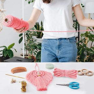 <strong>Macrame</strong> <strong>Kits</strong> <strong>for</strong> Adults <strong>Beginners</strong> Weaving Supplies with Cotton Cord Wooden Beads Wooden Rings Insturctions <strong>for</strong> DIY <strong>Macrame</strong> Decor - Product Image 4