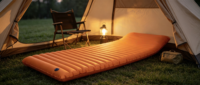 Matelas de couchage gonflable en polyester XL isolé, portable, pour le camping en plein air