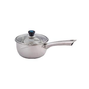 Ollas de cocina personalizadas al por mayor, utensilios de cocina de aluminio, sartén antiadherente para leche de acero inoxidable con tapa de vidrio de 20 cm - Product Image 1