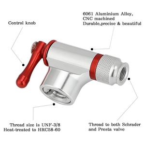 IRONDONKEY lega bici pneumatico aria CO2 pompa Mini bicicletta bicicletta CO2 gonfiatore testa con manicotto isolato <span class=keywords><strong>Set</strong></span> senza gas - Product Image 3