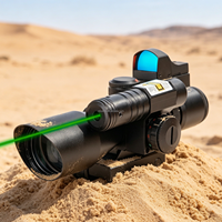 Lunette de visée télescopique Howie Optics 2.5-10x40 avec éclairage laser rouge/vert à 5 niveaux et mini viseur point rouge pour la chasse sur rail de 20/21 mm