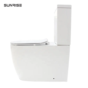 WC en céramique blanche lisse et propre, à double chasse d'eau, à couplage étroit, WC modernes pour salle de bain, commode - Product Image 4