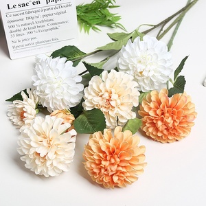 Flor Artificial de Dalia y Crisantemo de Tela de Seda de Alta Calidad con 3 Cabezas, Nuevo Producto para Decoraciones Navideñas, del Hogar y Bodas - Product Image 4