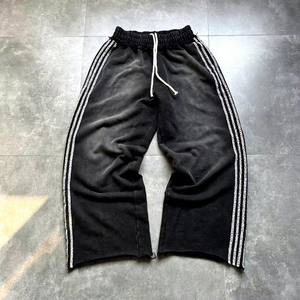 Pantalones Personalizables para Hombre/Mujer, de Lona, Poliéster/Algodón, Estilo Vintage Oscuro, Ecológicos, de Peso Medio, Antiarrugas, de Secado Rápido, con Cintura Elástica - Product Image 1