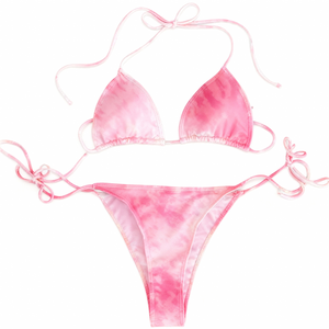 Maßgefertigter Thermochromer Stoff mit Memory-Funktion Bikini Tanga Mikro-Bademode Farbwechselnder Batik-Bikini - Product Image 3