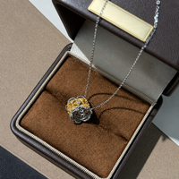 Collier en argent sterling 925 avec zircon, plaqué or 18 carats, pendentif coulissant en filigrane, chaîne vintage pour femme, bijoux en gros personnalisés