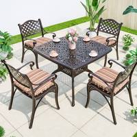Fauteuil de jardin moderne en aluminium moulé durable pour véranda résidentielle et terrasse extérieure