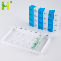 Organizador mensual de pastillas, pastillero de 28 días, organizador de medicinas de viaje, pastillero grande de 4 semanas y 1 mes