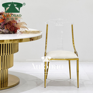 เก้าอี้รับประทานอาหารสแตนเลสพร้อมเบาะหนัง PU สำหรับกิจกรรมกลางแจ้งเก้าอี้รับประทานอาหารแบบทันสมัยสำหรับใช้ในบ้านและโรงแรม - Product Image 2