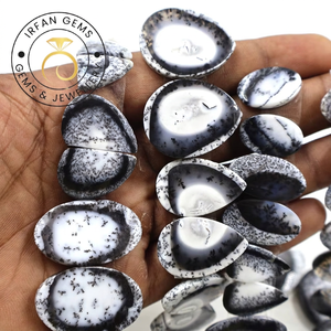 Dendrite Opal Pair A One Quality Natural Dendrite Opal Cabochon Loose Gemstone For (Making Earring) Dendrite Opal Crystal Lot - Product Image 1