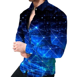 D0801ME52 printemps et automne hommes <span class=keywords><strong>grande</strong></span> <span class=keywords><strong>taille</strong></span> hauts à manches longues imprimé chemise Sehe mode - Product Image 1