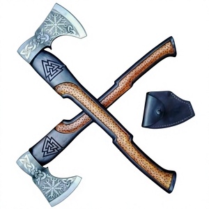 Handmade Carbon Steel <b>Axe</b> with <b>Wood</b> Handle and Fine Leather Sheath Viking Style Outdoor Use <b>Axe</b> for Sale in Cheap price - Product Image 6
