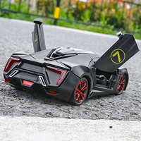 Modèle de supercar en alliage moulé sous pression à l'échelle 1:24, avec fonction de pulvérisation de brume, lumières, sons et 4 portes ouvrables, à rétrofriction