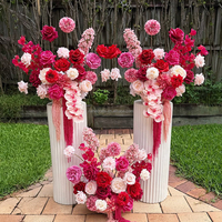Personnalisé Soie Mariage Fleuriste Petite et Grande Orchidée Rose Fleurs Boule Plinthe Fleurs De Noce Arrangements Floraux à Vendre