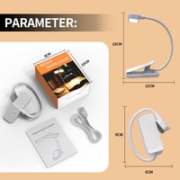 Lámpara LED Recargable USB con Clip, Portátil, de Alta Luminosidad y Ligera, para Lectura Nocturna, Personalizable OEM