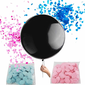 Decoraciones de fiesta de bebé ducha globo conjunto adecuado tanto para el aire y helio, negro género revelan globo Decoración - Product Image 4