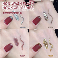 Non-lavage Métallique Gel Liner Nail Art Set 15ml UV Led Peinture Gel Vernis pour Nail Art Estampage Gel Nail Art