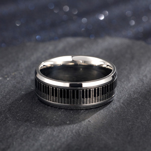 Anillo de Acero Inoxidable, Anillo Giratorio Personalizado con Tecla de Piano Plateada, Anillo de Pareja Estilo Ins, Anillo de Acero de Titanio Estilo Europeo y Americano - Product Image 5