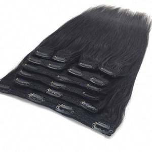 คลิปในปารีสขายส่งส่วนขยายมนุษย์หยักศกโกธิคกึ่งธรรมชาติถักเปีย Ons ป่าสีฟ้าโรงงานเวียดนามคลิปต่อผม - Product Image 2