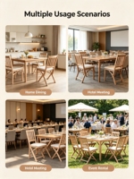 Chaise de salle à manger pliable multifonctionnelle en bois massif, fournie directement par le fabricant, avec dossier épaissi et renforcé, style moderne pour restaurant
