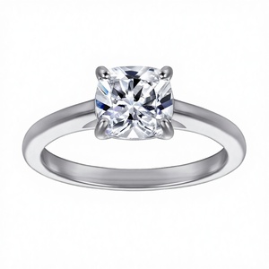 Bague de fiançailles classique en moissanite taille ovale, en argent sterling 925 plaqué argent, sertie à griffes, pour anniversaire et mariage - Product Image 3