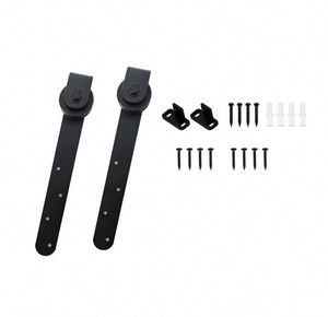 WEKIS Kit de Herrajes Duraderos para Puertas Correderas Dobles, Silencioso, Moderno, de Acero Satinado Negro, con Tornillos Industriales de Latón para Gabinetes - Product Image 4