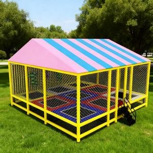 Ngoài trời thương mại trẻ em <span class=keywords><strong>Trampoline</strong></span> Lều mái an toàn bao vây net hình chữ nhật hình dạng Công suất tối đa 5 cho vườn/sân sau/sân chơi - Product Image 5