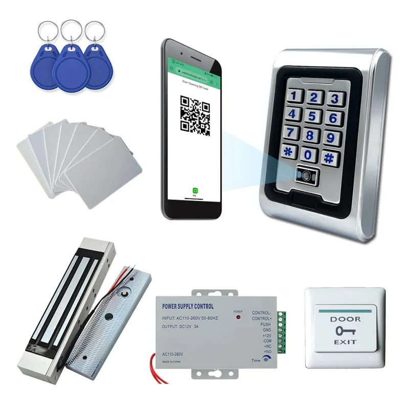 Étanche RFID Métal Autonome Clavier Dynamique QR Code Scanner 13.56Mhz IC Serrure De Porte En Plein Air QR Code Contrôle D'accès