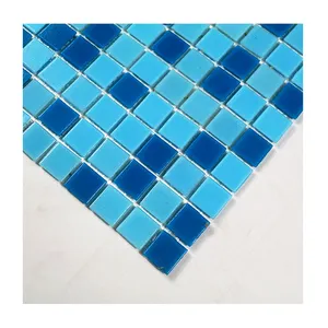 Mosaico de vidro de codorna personalizado para piscina, mosaico de vidro colorido backsplash, azulejo de mosaico para cozinha
