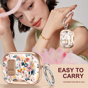 Funda Protectora IMD Click Switch con Diseño de Flor, Leopardo y Lazo para Apple AirPods Pro 3 4, Cubierta para Auriculares con Estampado de Vaca y Anillo - Product Image 4