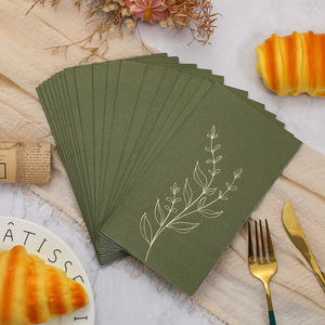 Gold-stamped retro-style printed square napkins, disposable <b>paper</b> towels for festivals, parties, high-end restaurants, and - Product Image 4