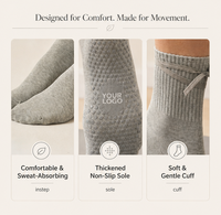 Chaussettes de yoga antidérapantes en coton pour femmes, logo personnalisé, chaussettes de fitness, de danse et de Pilates, chaussettes professionnelles à grip intérieur, couleurs personnalisées