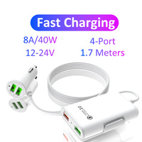 Chargeur de voiture USB rapide OEM 4 ports QC 3.0, accessoires autocollants pour Renault Twingo Talisman Trafic Clio 1 2 3 4 Sport Captur Laguna