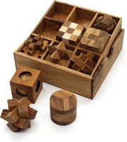 Ensemble de 9 Puzzle en bois à assembler Jouets éducatifs et cartoon DIY Cartoon Toy Boxes for Children