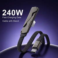 OEM ODM Typ-C zu Typ-C Geflochtenes Nylon-Kabel mit Telefonhalter, Aluminiumlegierungs-Anschluss, Schnelles Lade- und Datenkabel für Gaming