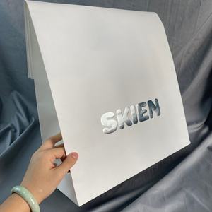 Sac de courrier en papier kraft blanc avec logo argenté, impression personnalisée de votre propre logo, sacs de livraison, sac d'emballage pour vêtements, enveloppe rigide pour courrier - Product Image 2