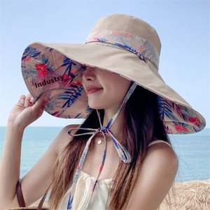 Nouveau Chapeau de Soleil d'Été pour Femme, Style Ins, Broderie 3D, Grand Bord, Imprimé Pêcheur, Protection Solaire Extérieure - Product Image 1