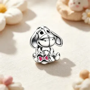 Ciondolo Charm in Zirconio e Tungsteno <span class=keywords><strong>Pooh</strong></span>, Piglet, Tigger, per Bracciali e Collane, Perline per Gioielli Fai-da-Te, Regalo per Donne - Product Image 3