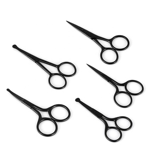 Eliter-Tijeras de manicura de acero inoxidable, cuchillas rectas afiladas, cutículas negras, curvas, venta al por mayor - Product Image 1