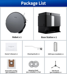 Aspirateurs robots avec serpillière autonettoyante, aspiration puissante de 15000 Pa, vidage automatique, lavage à l'eau chaude, brosses latérales extensibles - Product Image 5