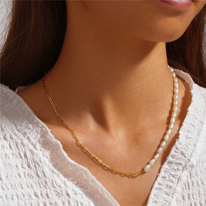 CANNER Nouveau Collier Ras du Cou Simple en Argent Sterling S925, Style Ins, avec Perles et Chaîne Trombone, Cadeau pour Femme - Product Image 5
