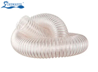 Tuyau de ventilation flexible en PU renforcé transparent, résistant aux produits chimiques, pour aspiration industrielle