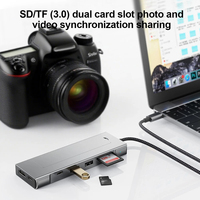 Base de Conexión USB C 8 en 1 OEM, 100W PD, 4K 30Hz HDMI, USB 3.2, 2.0, SD, TF, Doble NVME NGFF para MacBook y PC